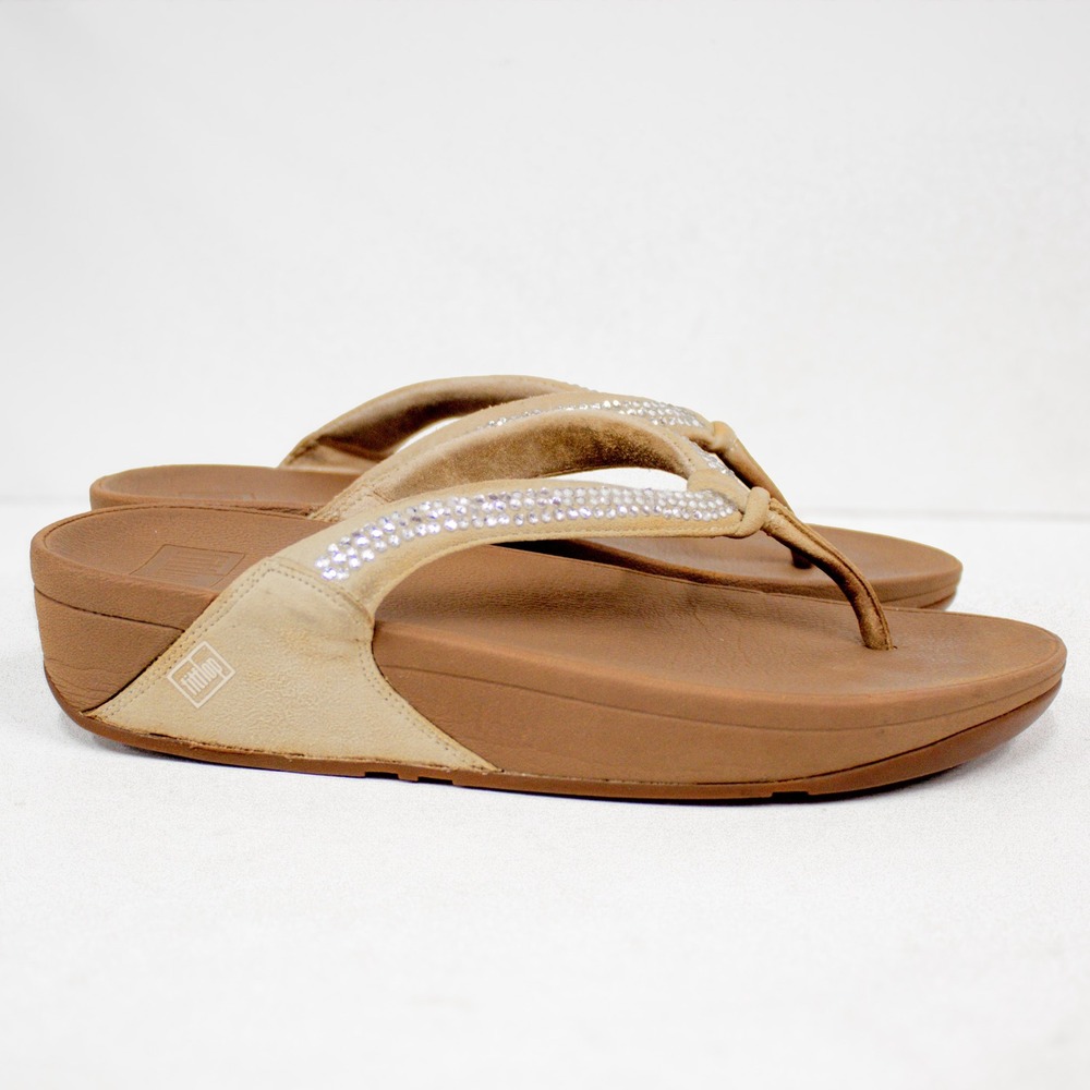 Fitflop Brown and White Sandals with Sparkle - Picture 4 of 11